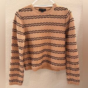 Ann Taylor Beige and Black Striped Sweater Size Small. NWOT